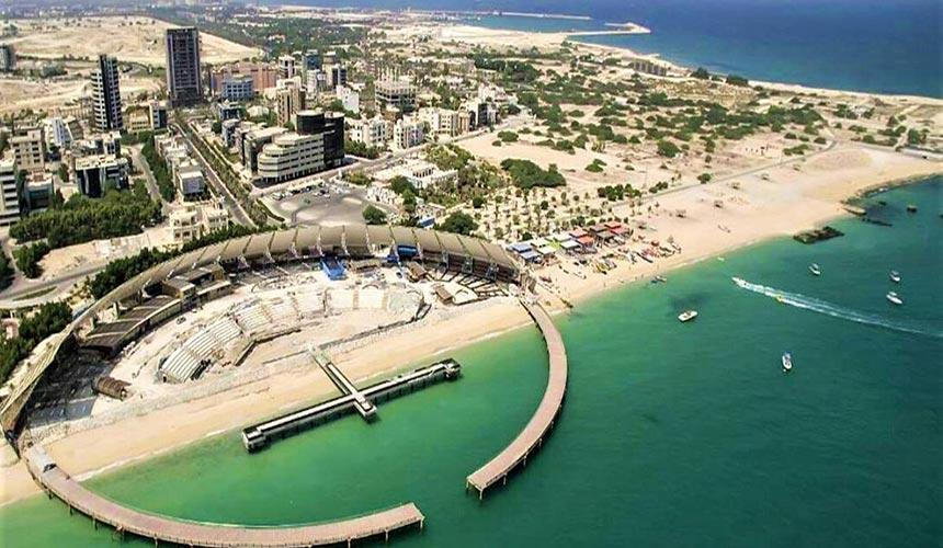 Coastal landscape of Bandar Abbas on the Persian Gulf in Iran.