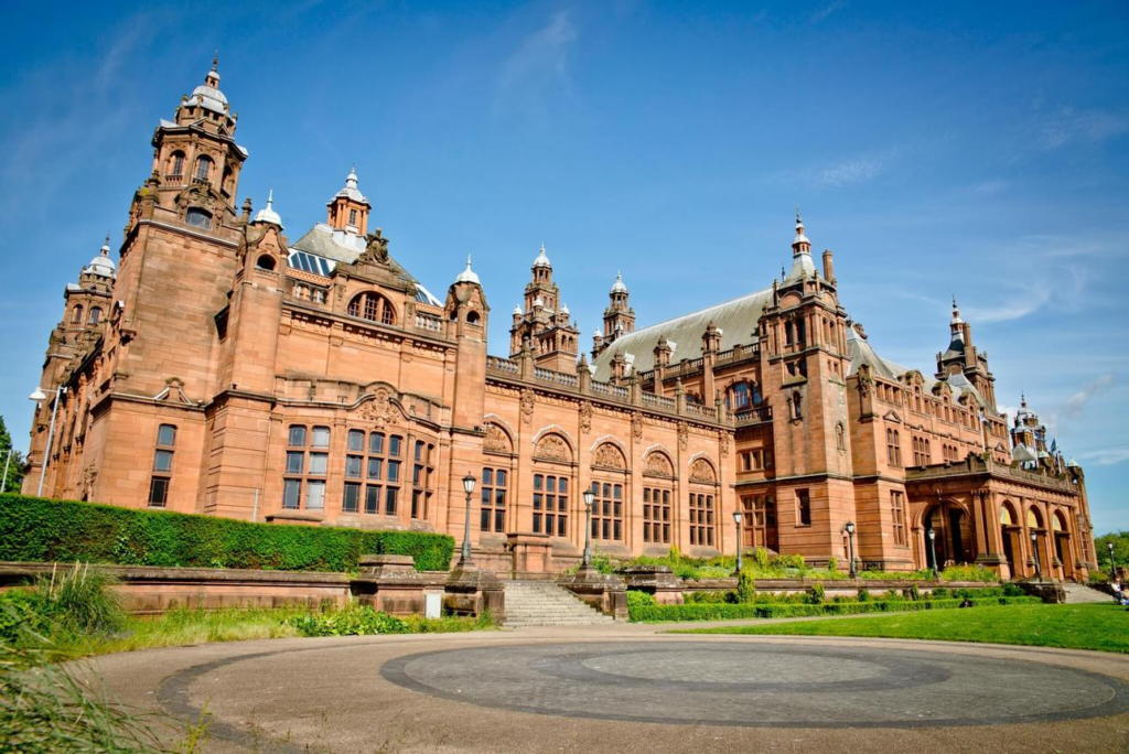 Kelvingrove Art Gallery and Museum building in Glasgow Scotland.
