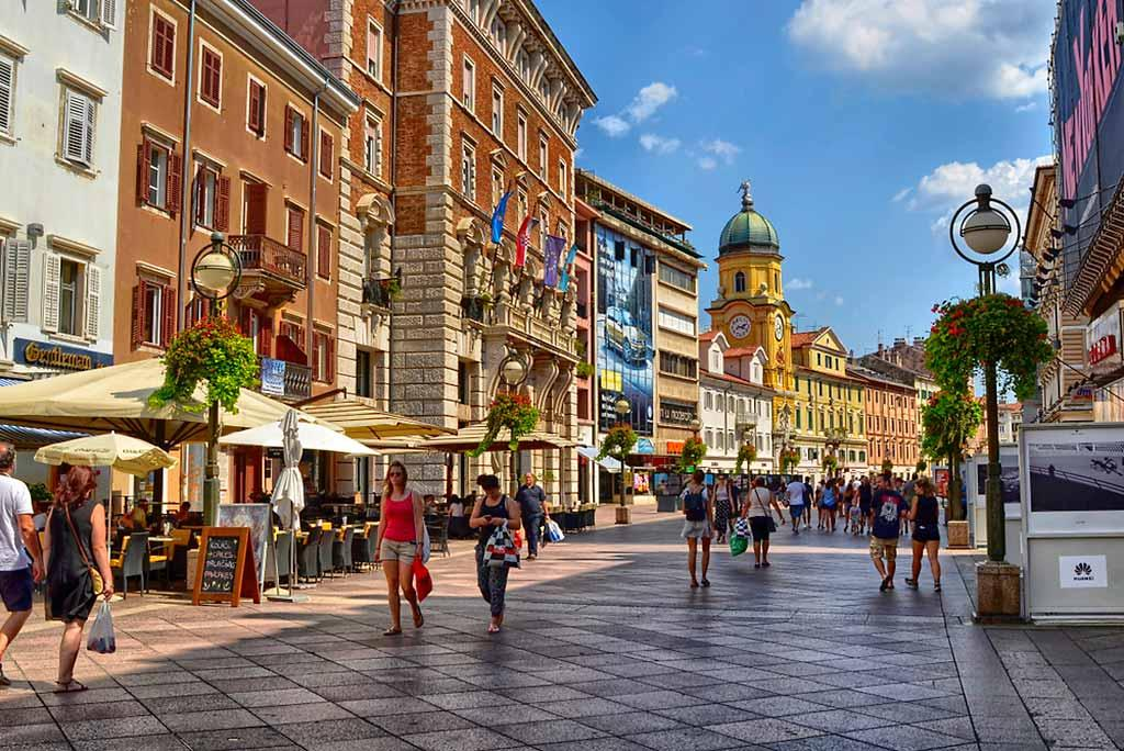 Korzo pedestrian street in Rijeka Croatia.