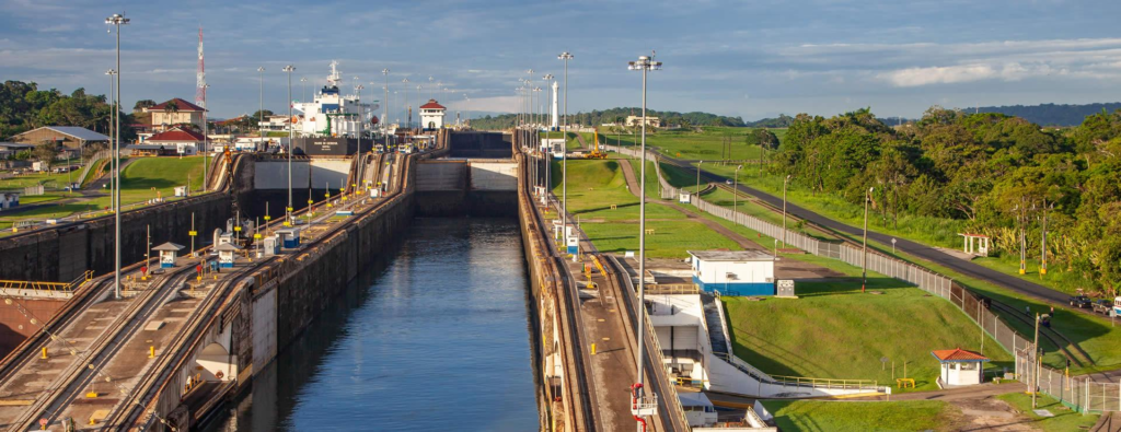 Panama Canal infrastructure near Colón Panama.
