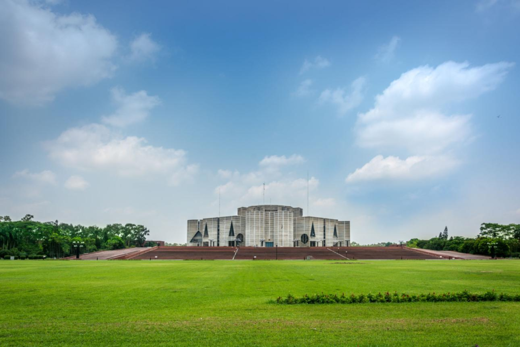 National Parliament House building in Dhaka Bangladesh.
