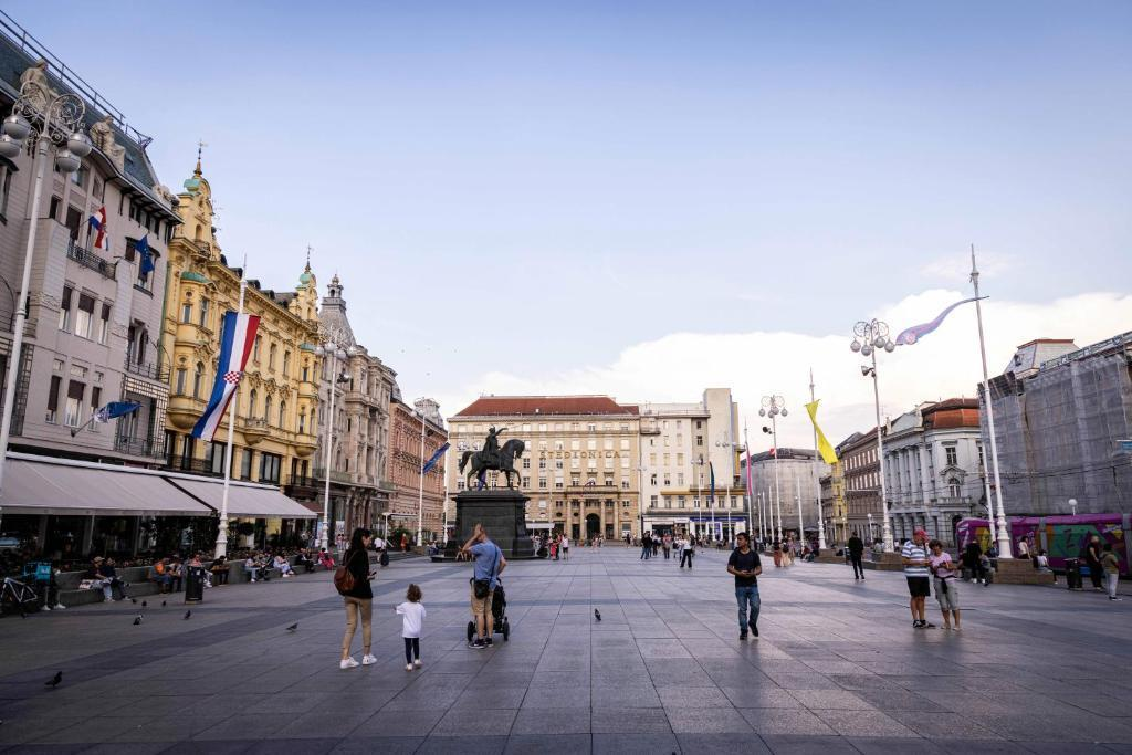 Ban Jelačić Square in central Zagreb Croatia.