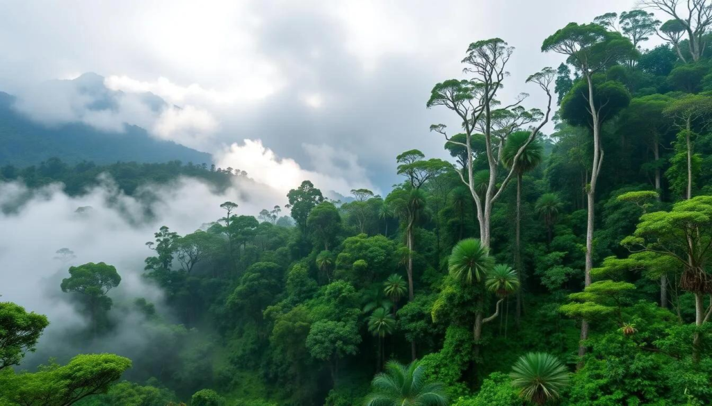 Forest landscape at La Muralla National Park Honduras.