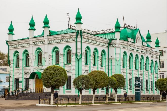 Architecture and streets of Uralsk Kazakhstan.
