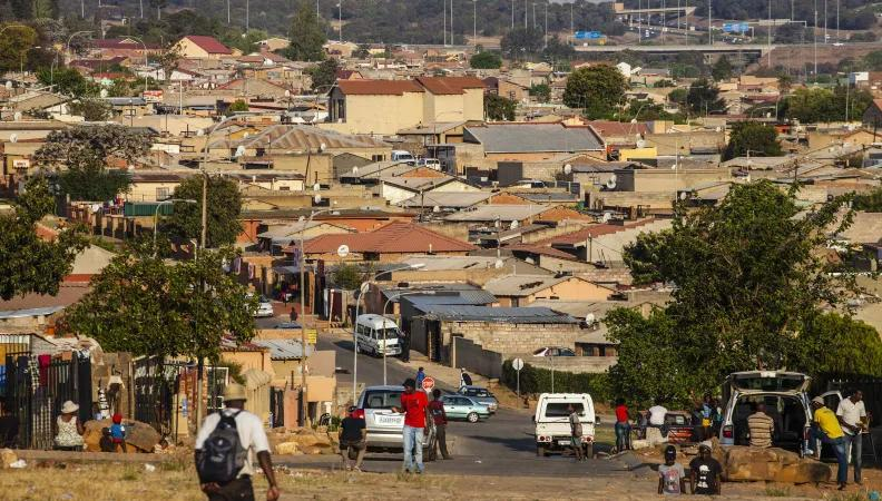Streets and community areas in Soweto South Africa.