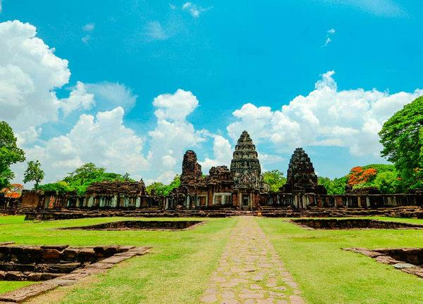 Ancient Khmer architecture at Phimai Historical Park Thailand.