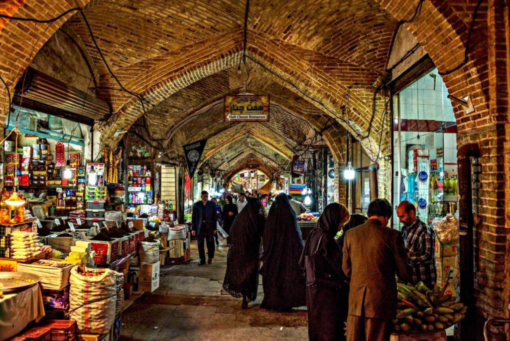 Traditional bazaar in Zanjan Iran.