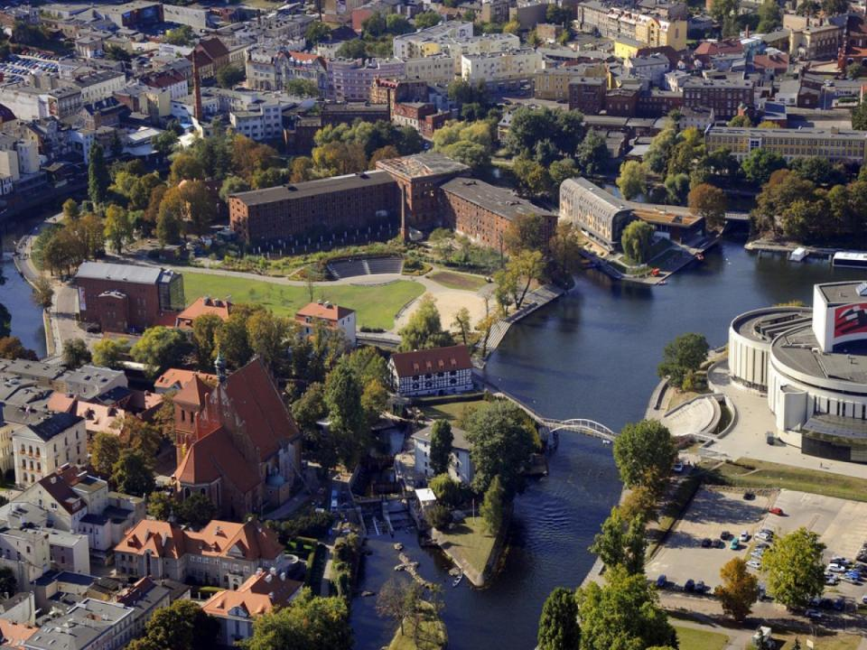 Mill Island area in Bydgoszcz Poland.