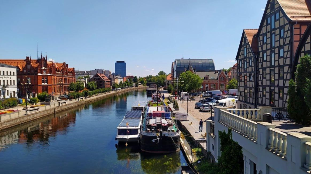 Historic Bydgoszcz Canal in Poland.