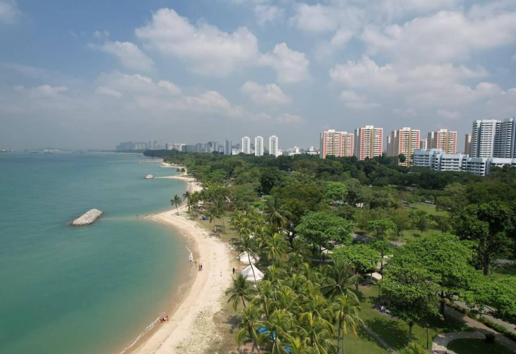 Coastal park landscape at East Coast Park Singapore.
