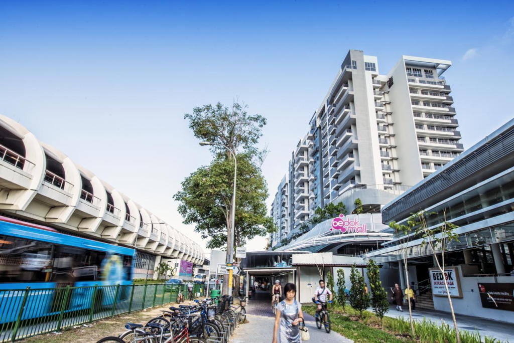 Residential neighbourhood streets in Bedok Singapore.
