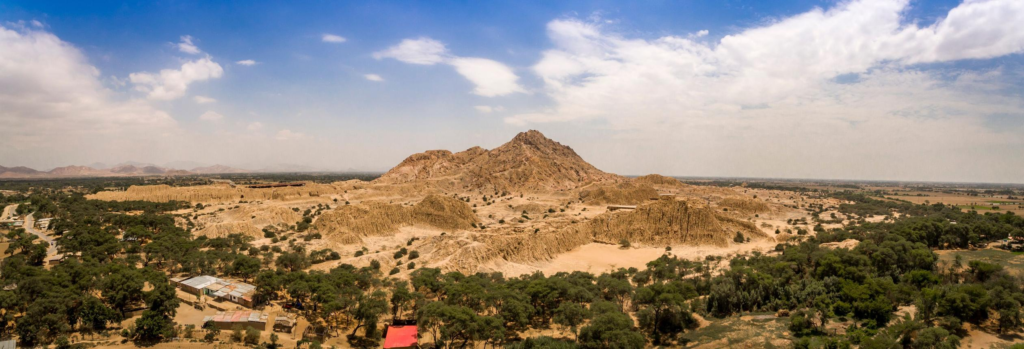 Ancient pyramids at Túcume archaeological site in Peru.