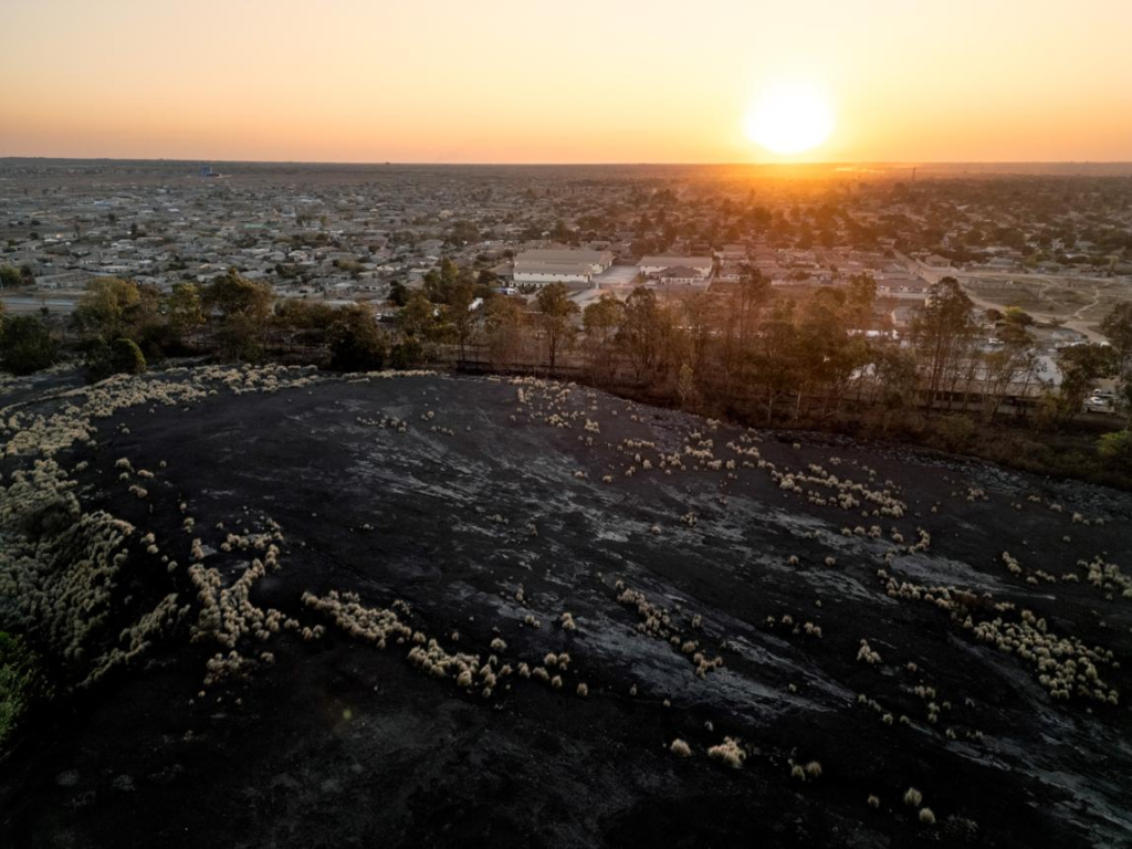 A panoramic aerial view of Kabwe showing the cityscape, residential areas, and surrounding landscapes in Central Province, Zambia.