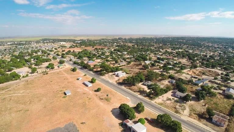 A panoramic aerial view of Chingola showing the cityscape, mining areas, and surrounding landscapes in Copperbelt Province, Zambia.