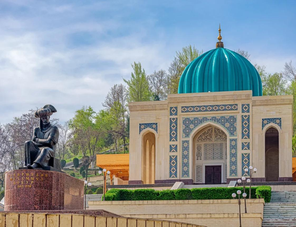 Babur Mausoleum in Andijan, Uzbekistan, a historic landmark representing the city’s cultural and historical identity.