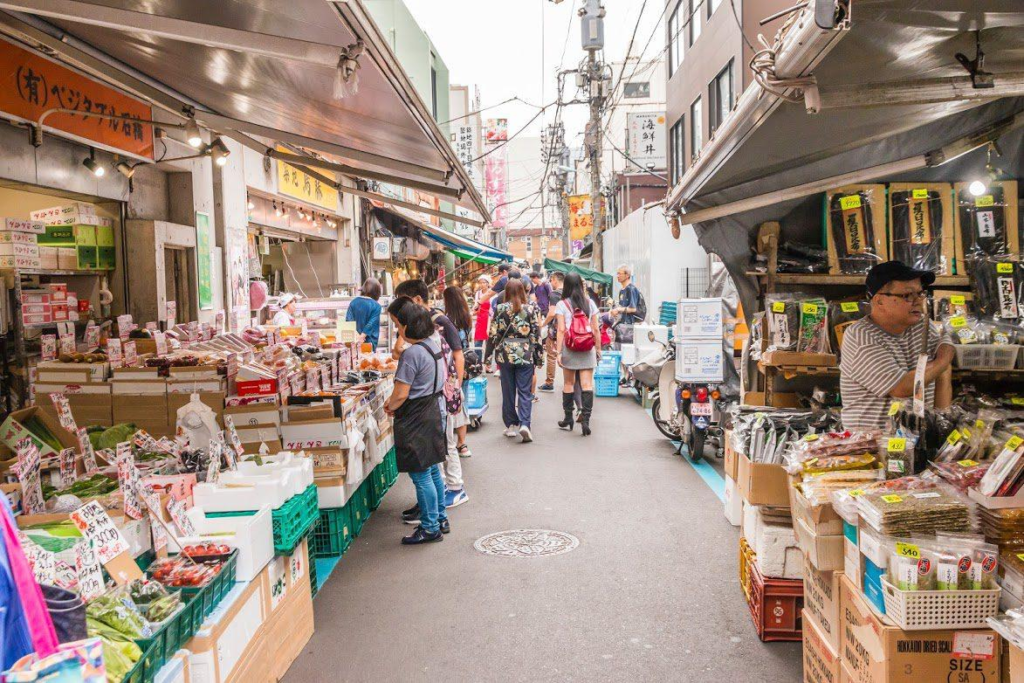 Local streets and markets in Tokyo
