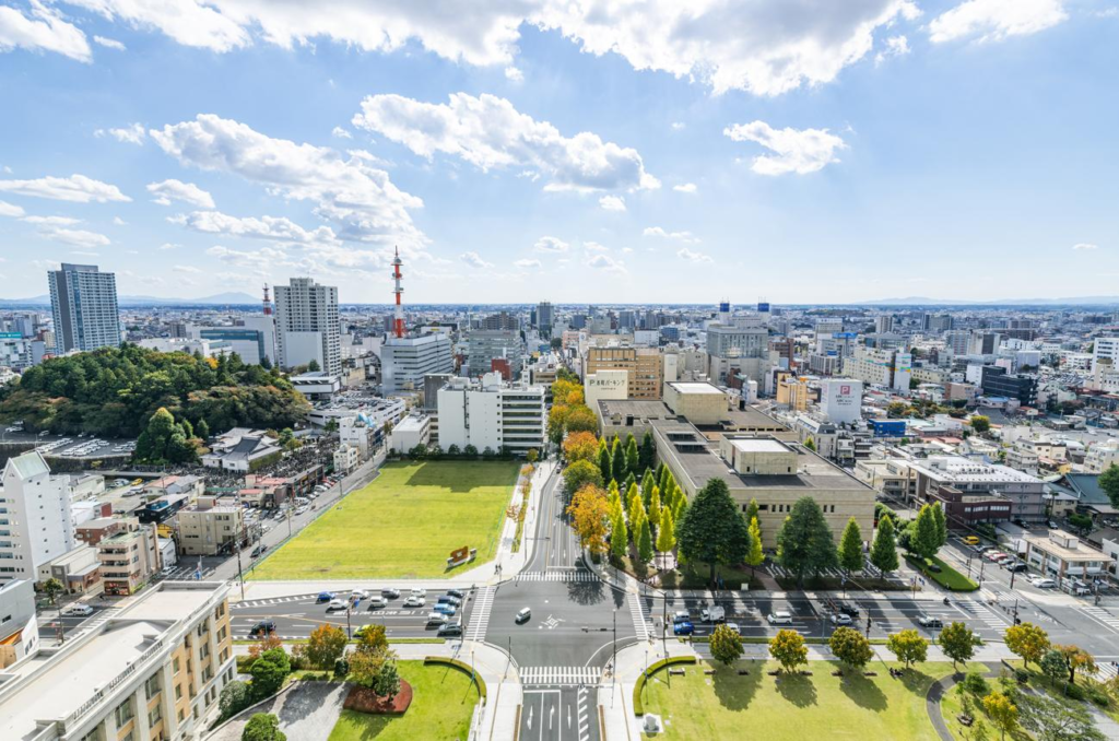 Utsunomiya cityscape Japan