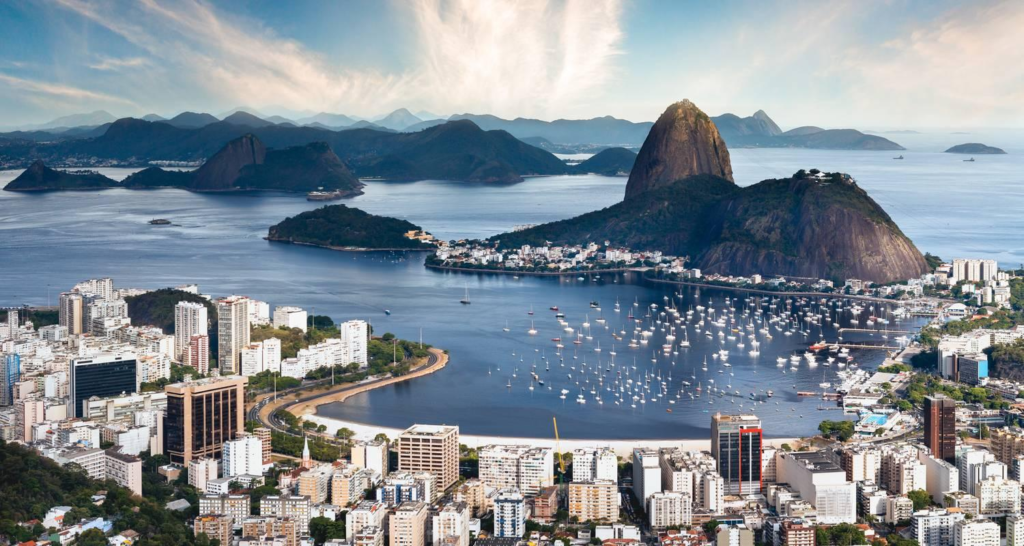 Rio de Janeiro skyline Sugarloaf Mountain Brazil