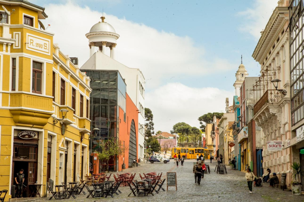 Historic centre streets Curitiba Brazil