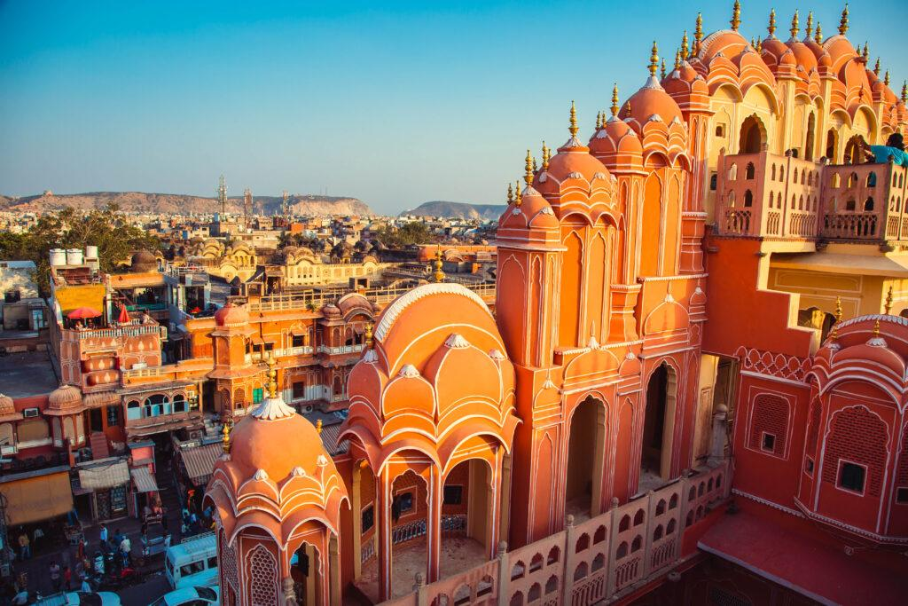 Jaipur Rajasthan India skyline Hawa Mahal