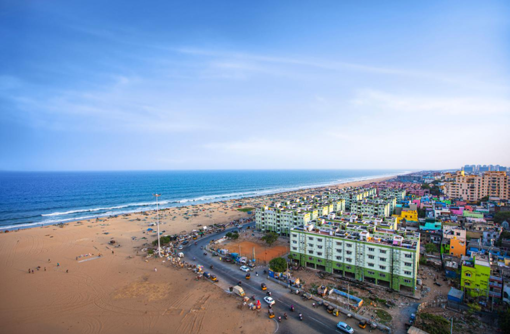 Chennai India skyline Marina Beach