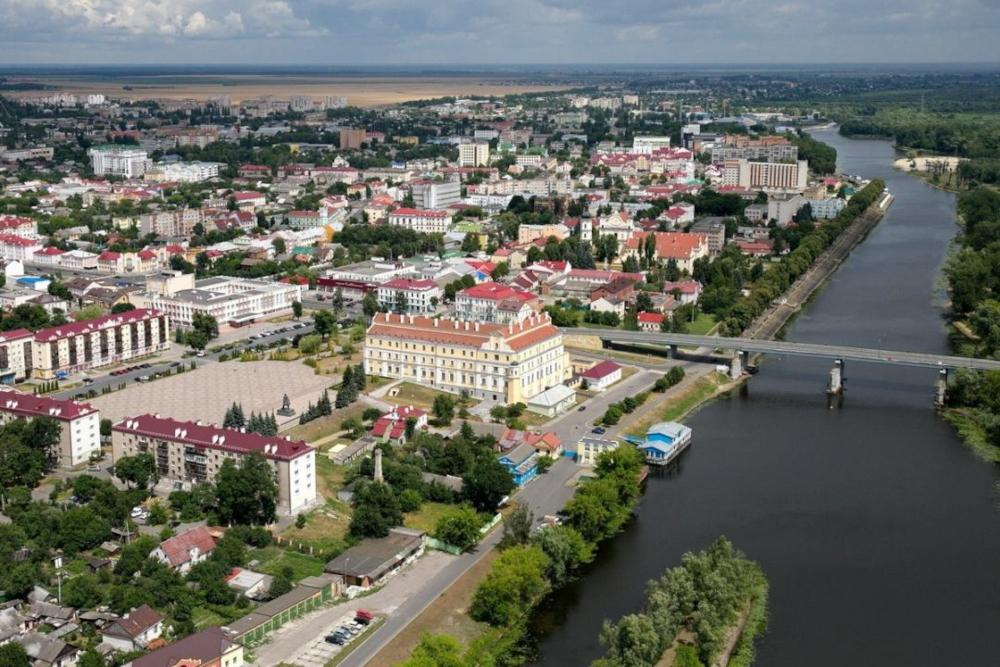 Pinsk Belarus riverfront city views