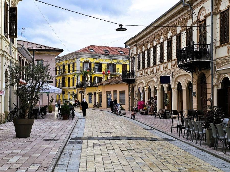 Historic streets city centre Shkoder Albania