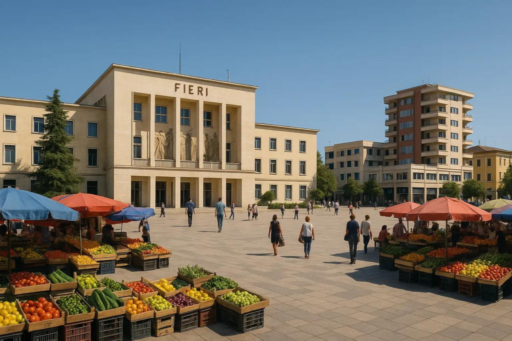Fier Albania urban areas local markets