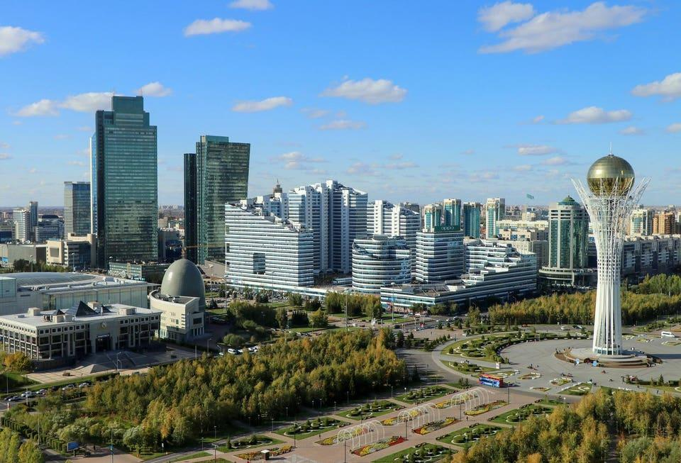 Modern architecture and cityscape of Nur-Sultan, Kazakhstan.