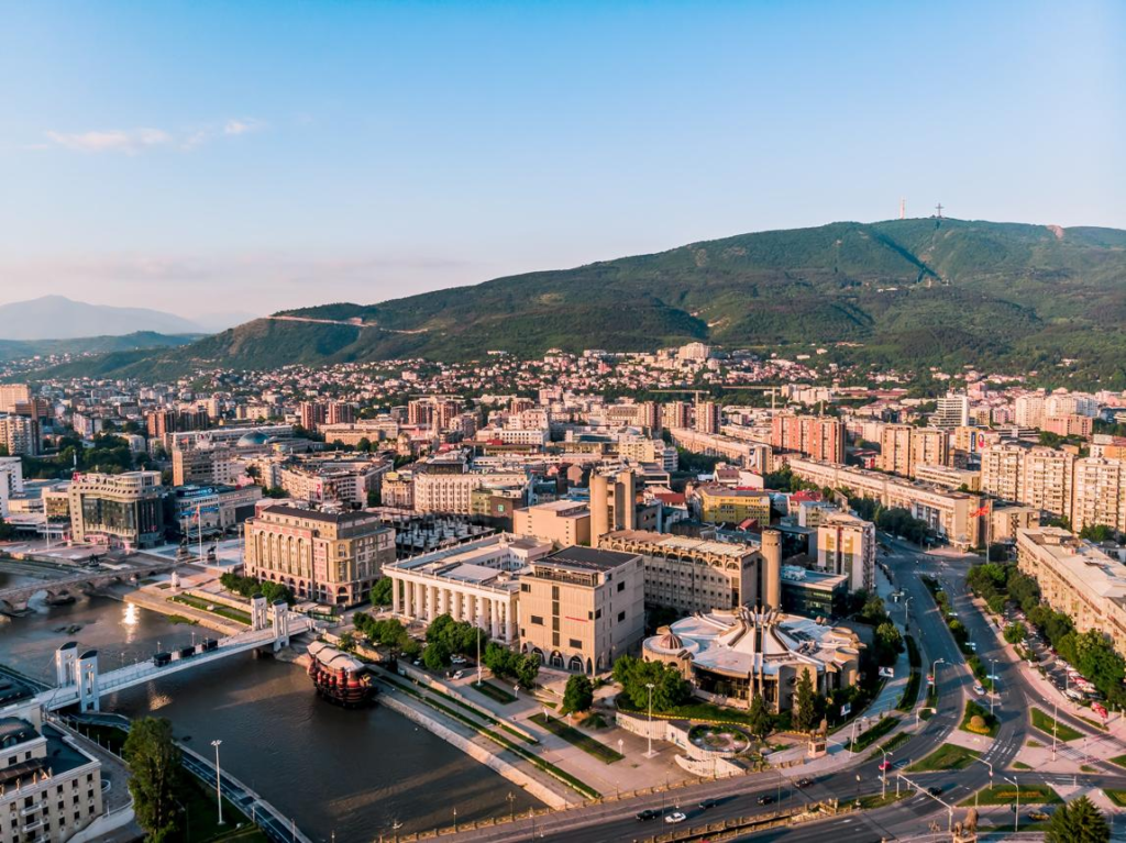 Skopje cityscape North Macedonia