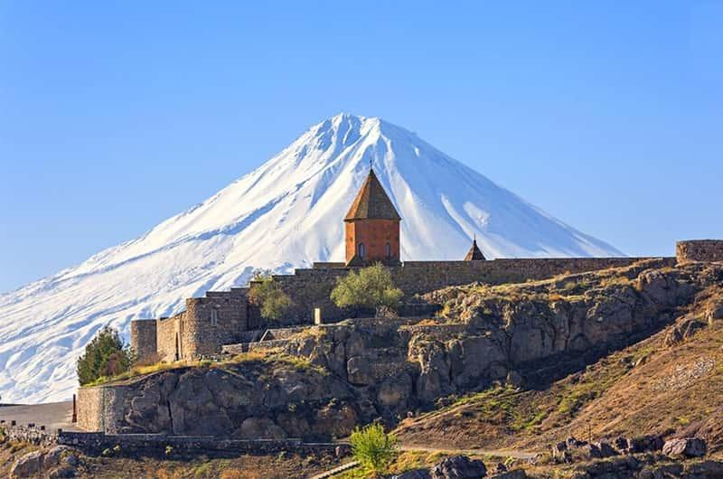 Khor Virap Monastery with Mount Ararat in the background, Armenia.