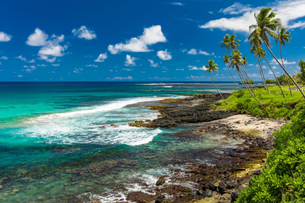 View of Apia city coastline, Samoa
