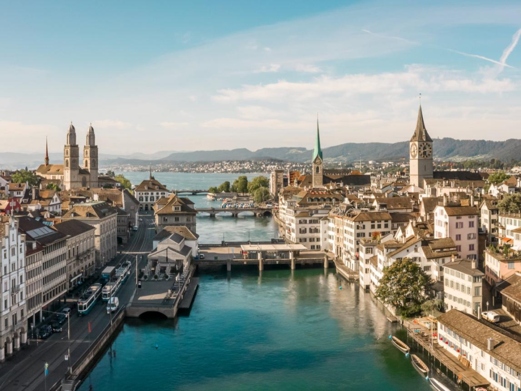 Skyline view of Zurich, Switzerland