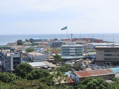Aerial view of Honiara, the capital of the Solomon Islands.