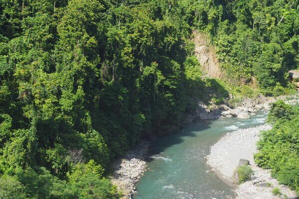 Tina River flowing through Honiara, Solomon Islands.
