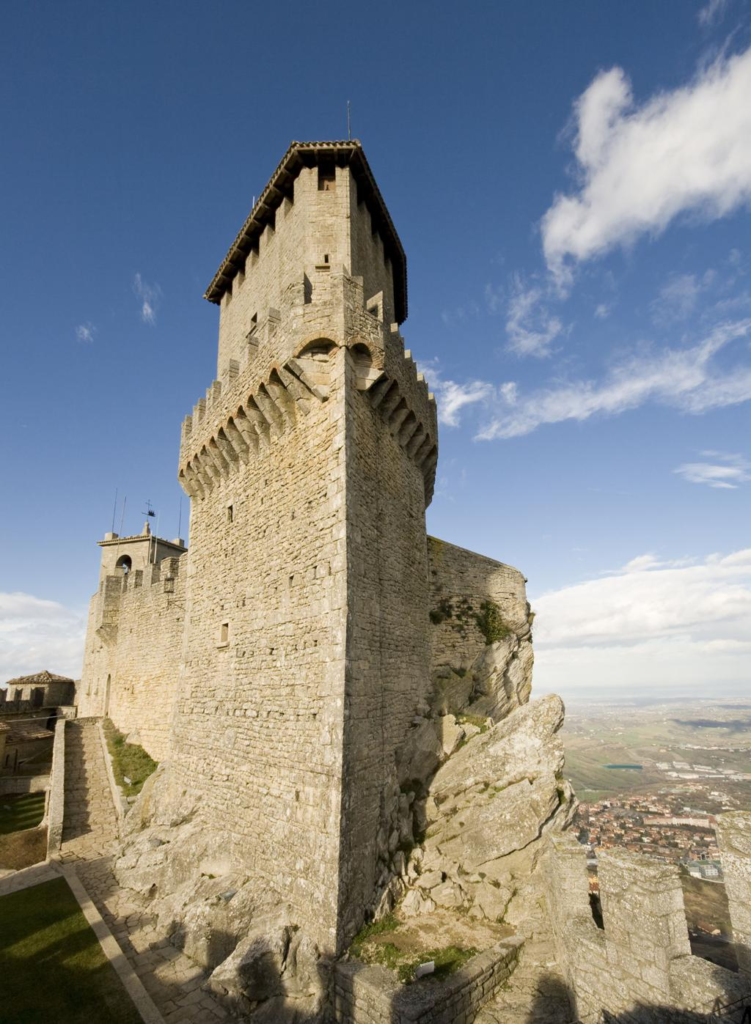 Guaita Fortress atop Mount Titano in San Marino.