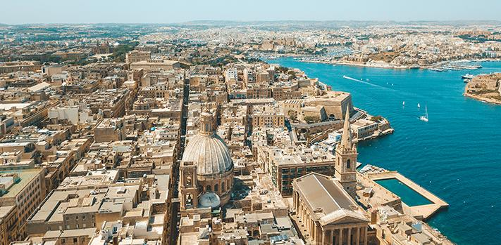 Panoramic view of Valletta, Malta’s capital city.