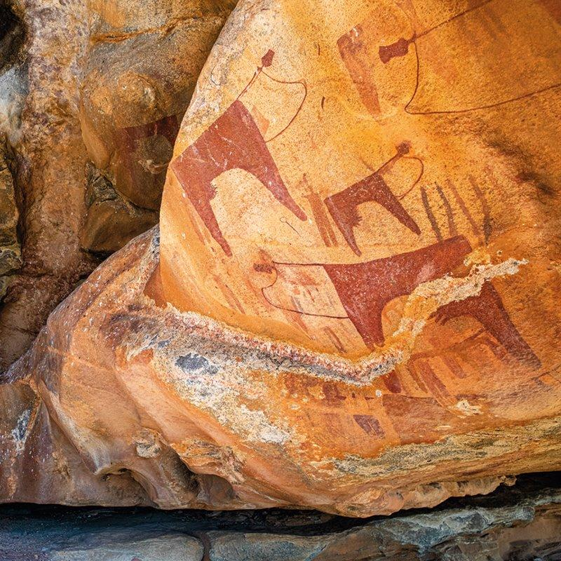 Ancient rock paintings at Laas Geel, Somalia