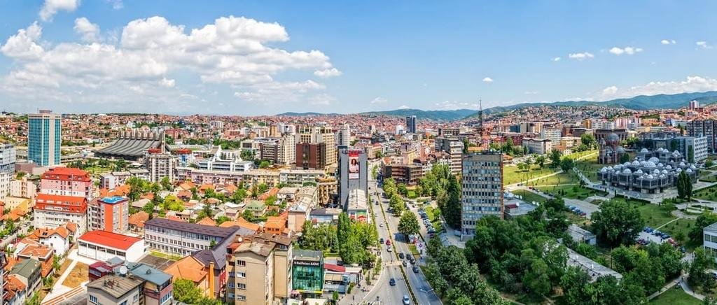 Panoramic view of Pristina, the capital of Kosovo.
