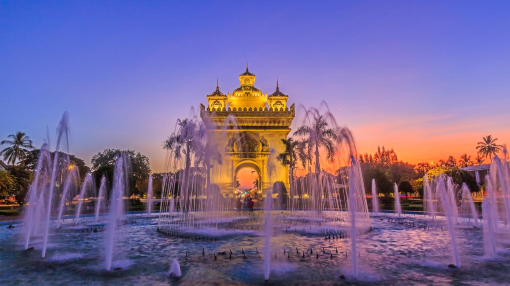 Patuxai Victory Monument in Vientiane, Laos.