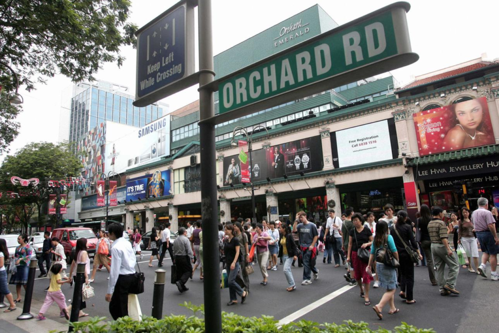 Orchard Road shopping district Singapore