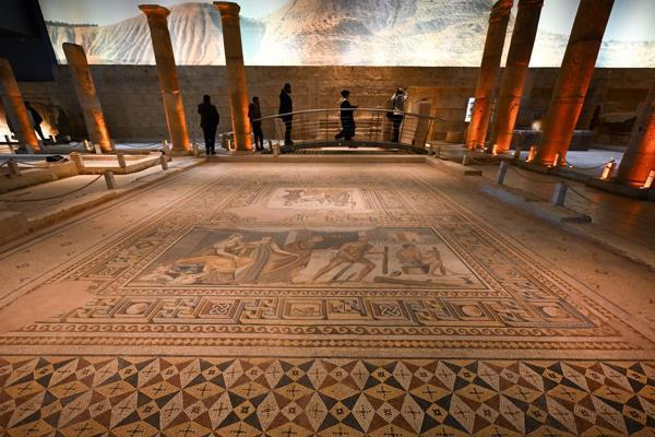 Mosaic artwork displayed at the Zeugma Mosaic Museum in Gaziantep