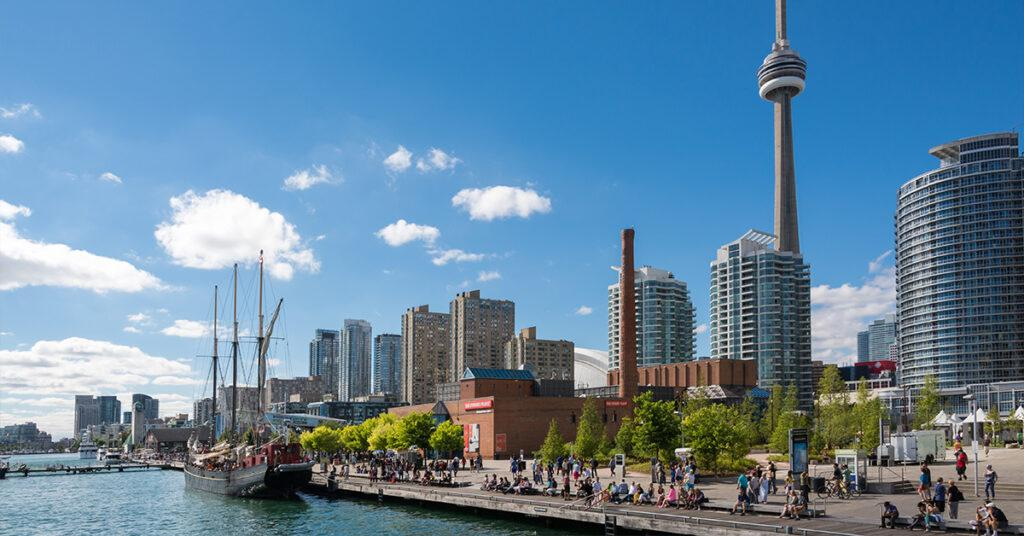 Toronto waterfront along Lake Ontario.