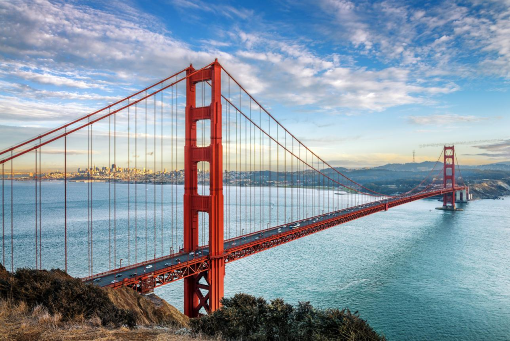 Golden Gate Bridge in San Francisco California.