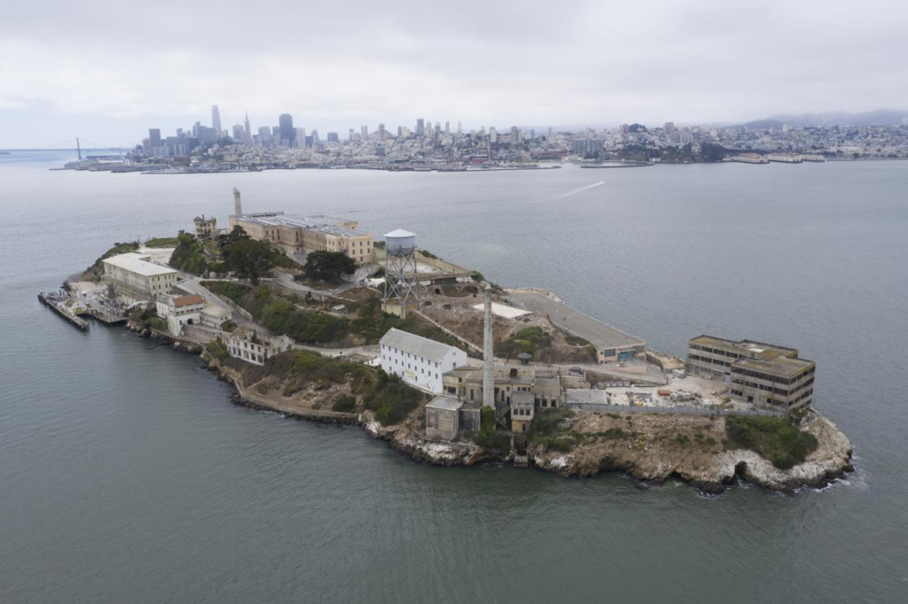 Alcatraz Island in San Francisco Bay California.