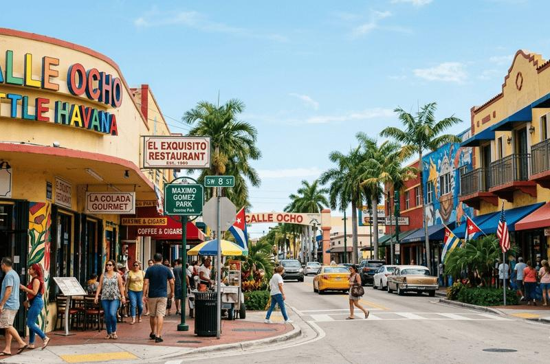 Street scene in Little Havana Miami Florida.