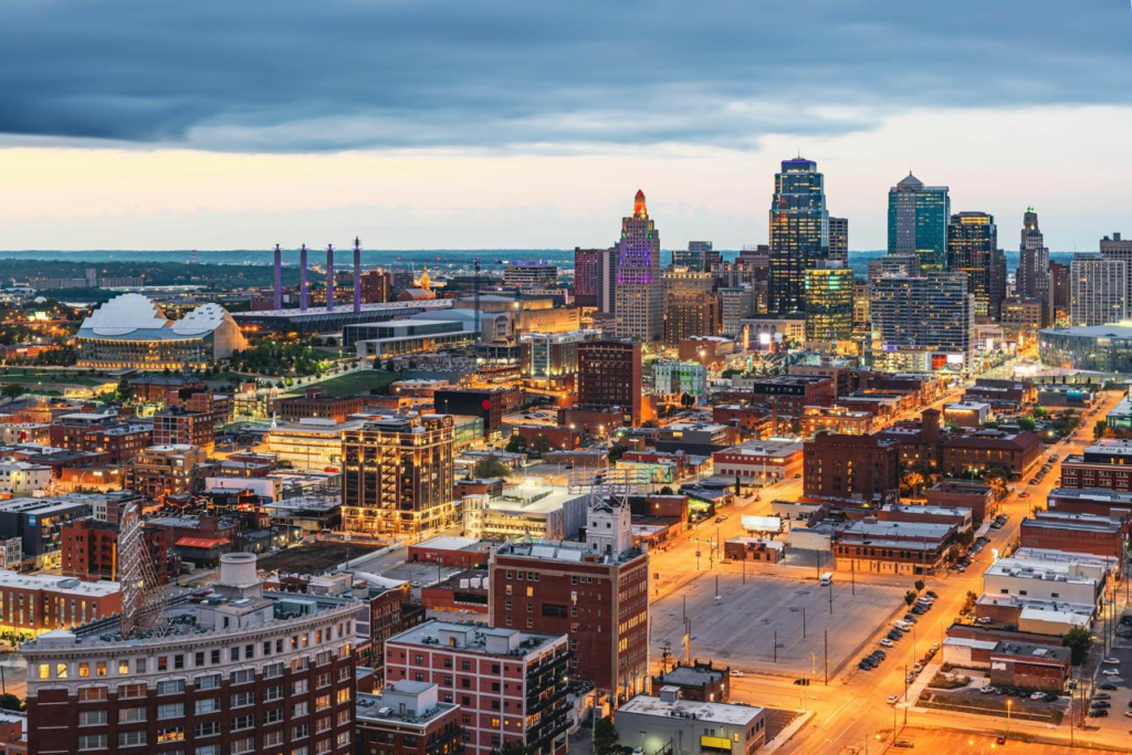 Kansas City skyline in Missouri.