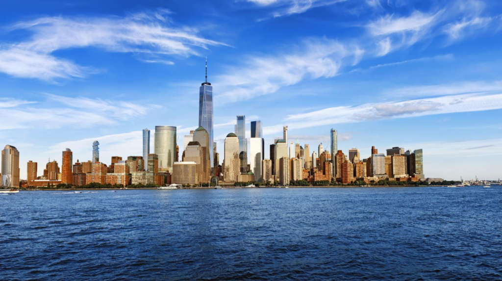 Manhattan skyline in New York City USA.