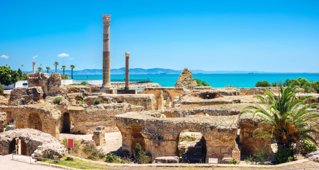 Ancient Roman ruins at Carthage, Tunisia.