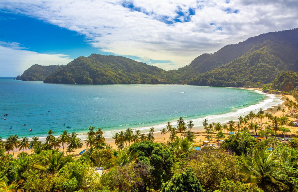 Maracas Bay beach coastline in Trinidad.